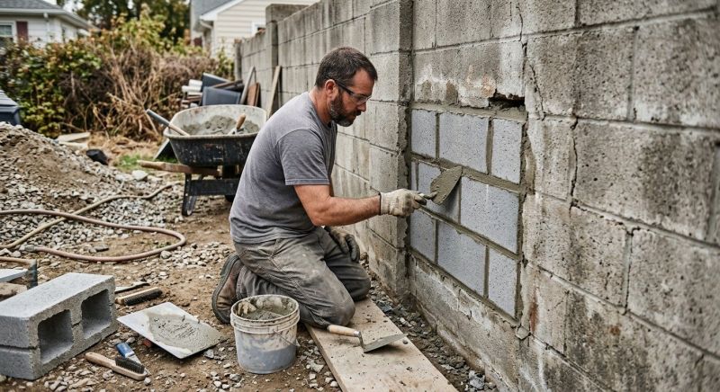 Cinder Block Wall Repair in Aurora, CO