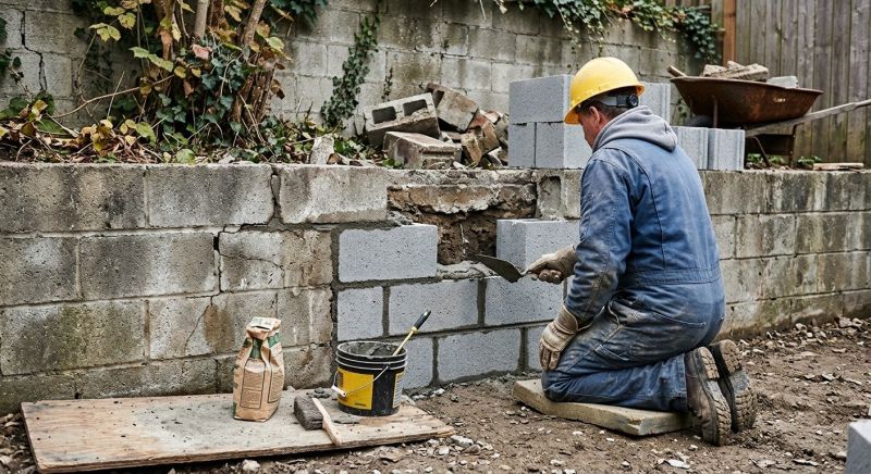 Cinder Block Wall Repair in Lafayette, CO