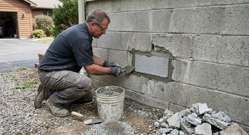 Cinder Block Wall Repair in Lafayette, CO