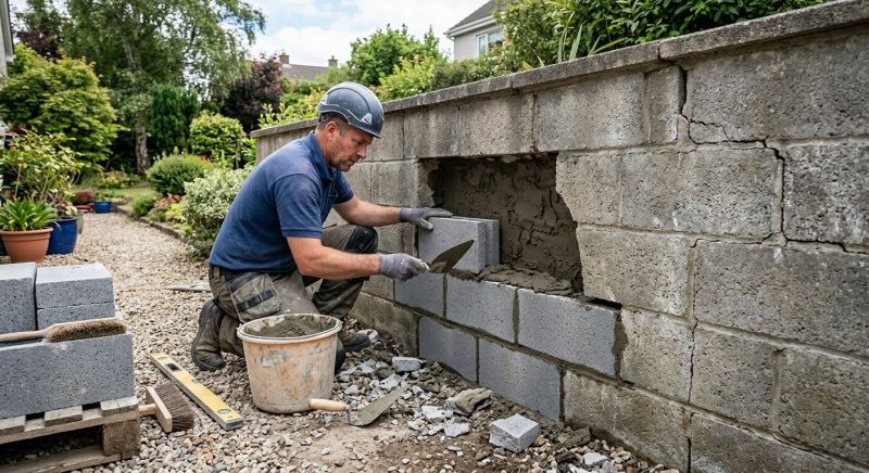 Concrete Block Wall Repair in Denver County, CO